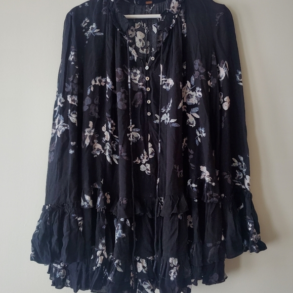 Free People Black Clover Field Printed Tunic - Picture 4 of 8